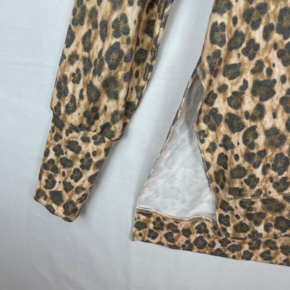 Chaser Womens 2X Animal Print Tunic Sweatshirt SOFT Crewneck Jaguar Leopard - Picture 3 of 7